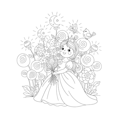Princess with Glowing Flowers