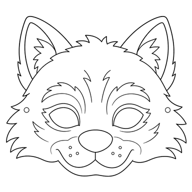 Printable Wolf Mask Coloring Page