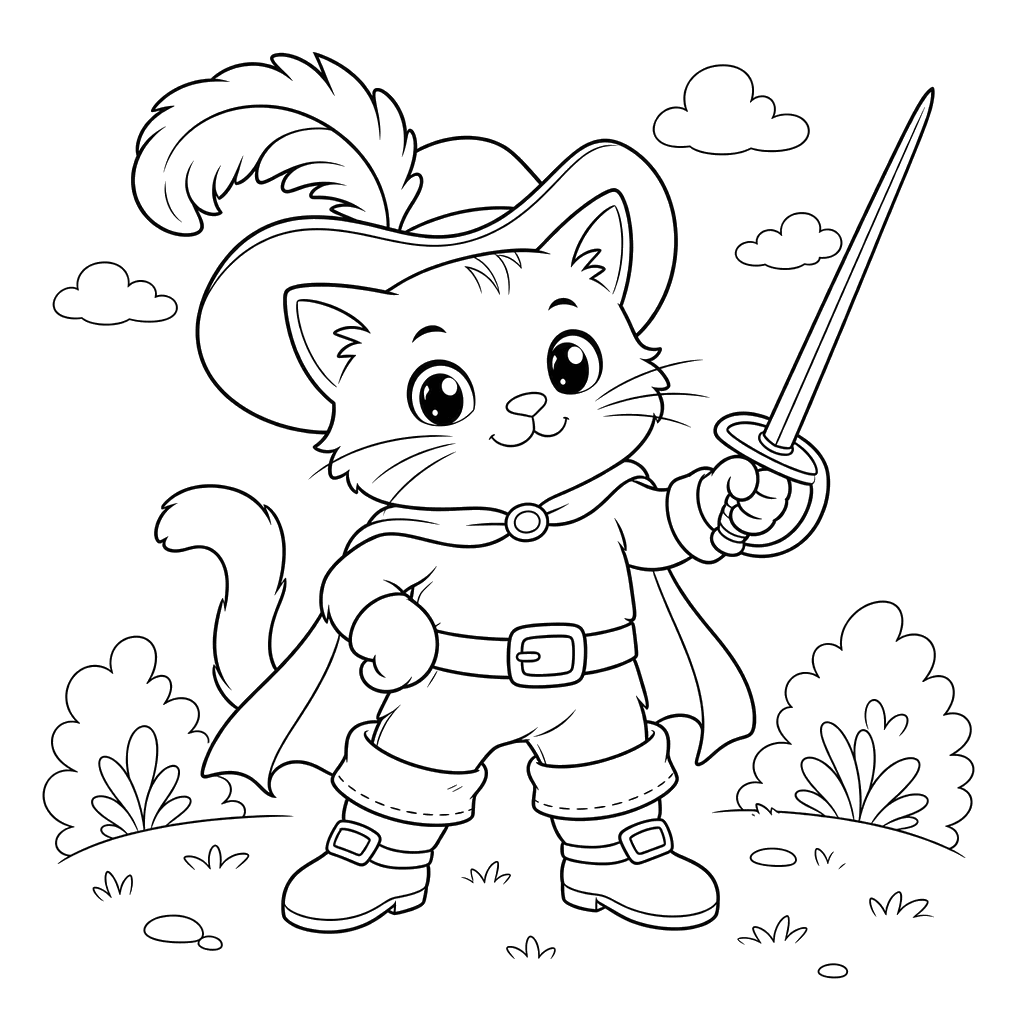 Puss in Boots Coloring Page