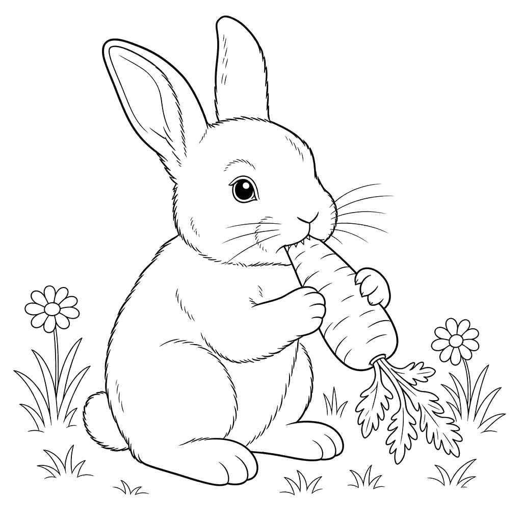 Rabbit Eating a Carrot