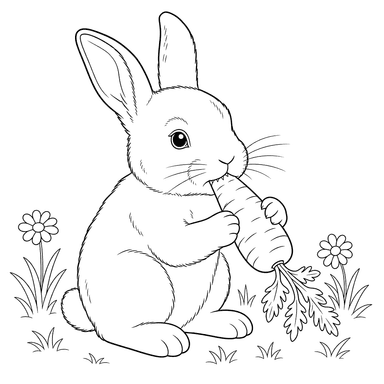 Rabbit Eating a Carrot