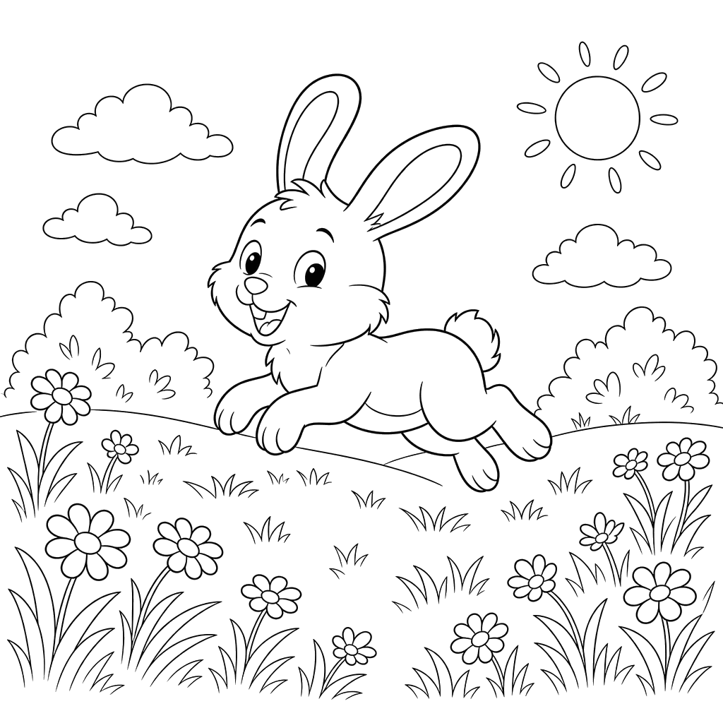 Hare Jumping in the Meadow