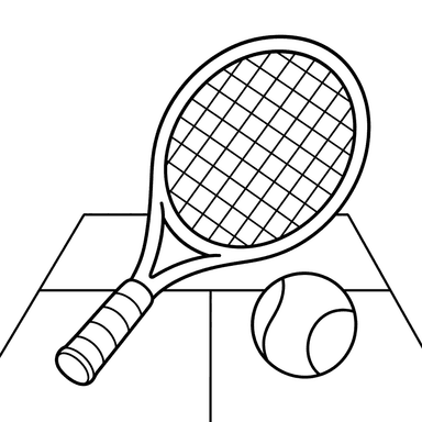 Racket and Ball Coloring Page