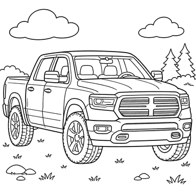 Ram Pickup IV Generation in a Meadow