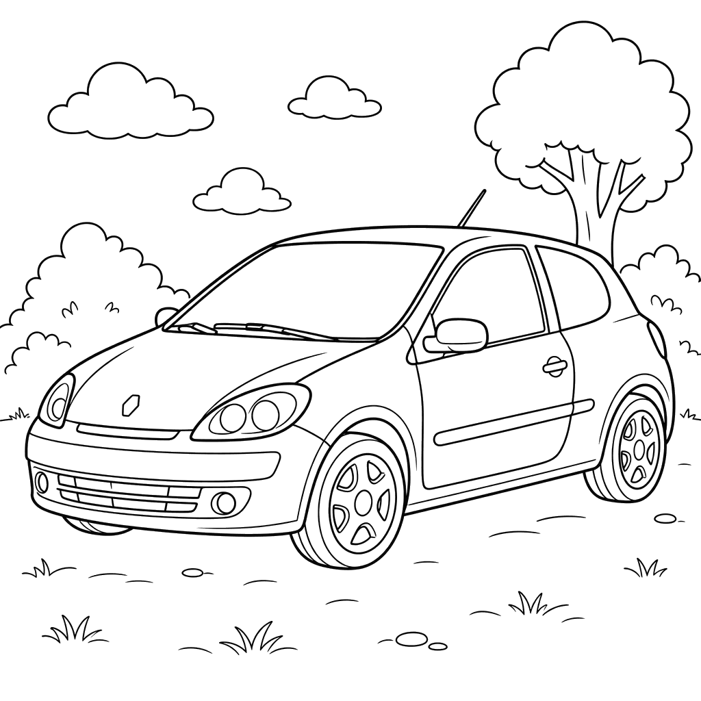 Renault Clio Coloring Page