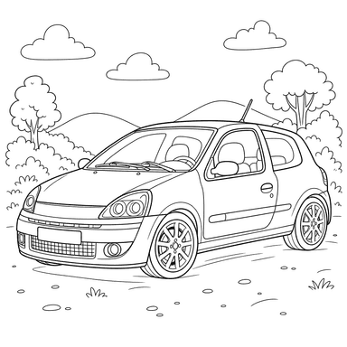 Renault Clio RS Coloring Page
