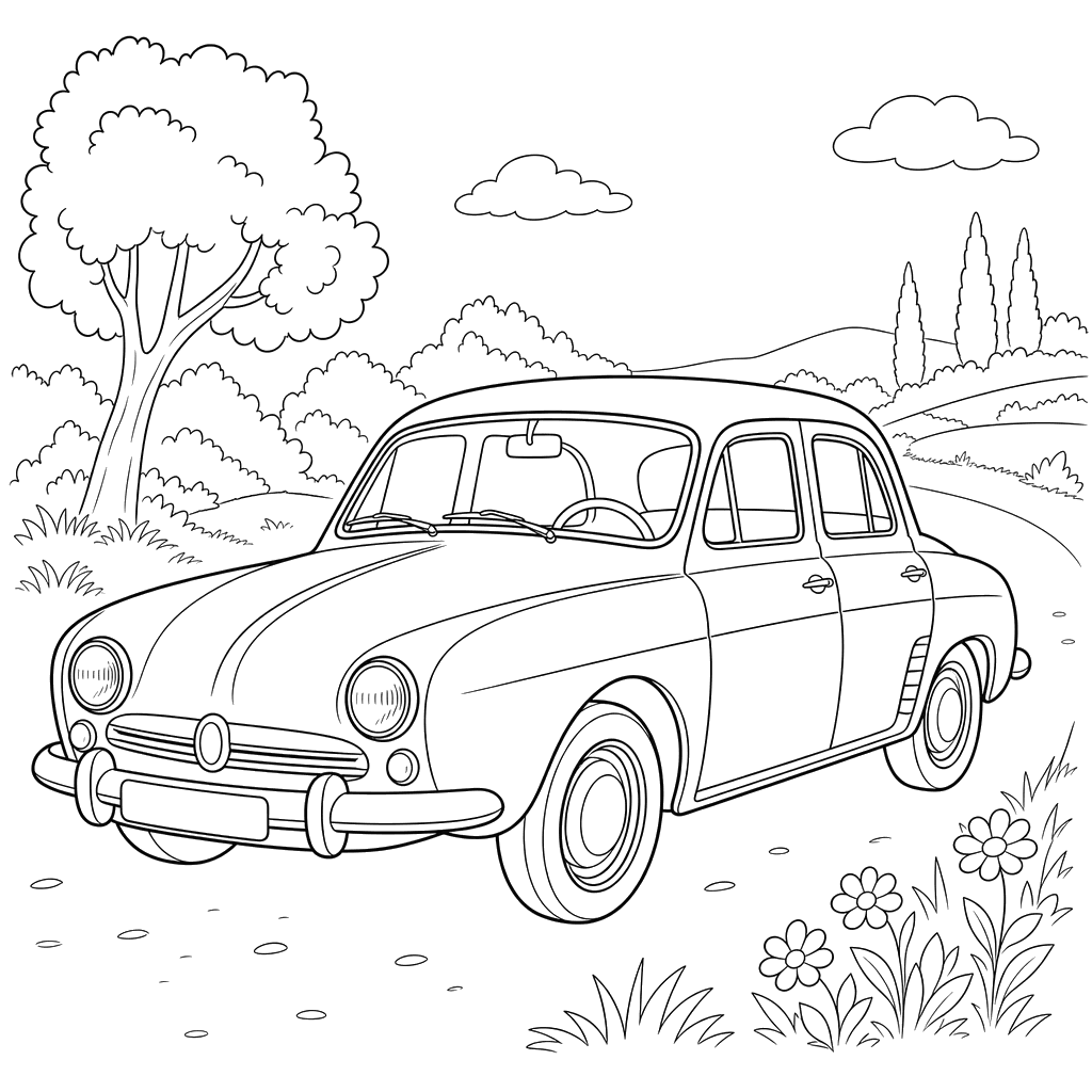 Renault Dauphine Coloring Page