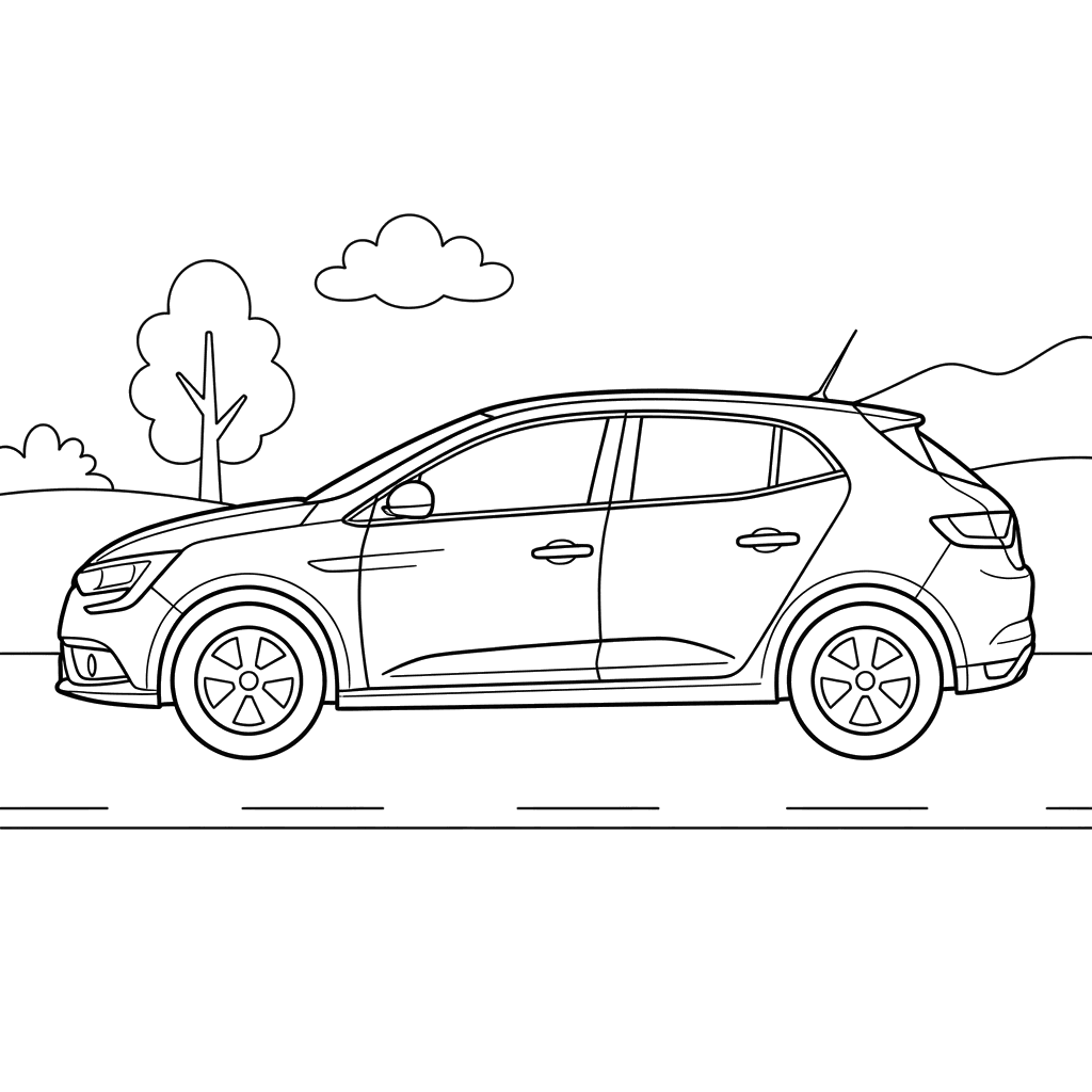 Renault Megane Car Coloring Page