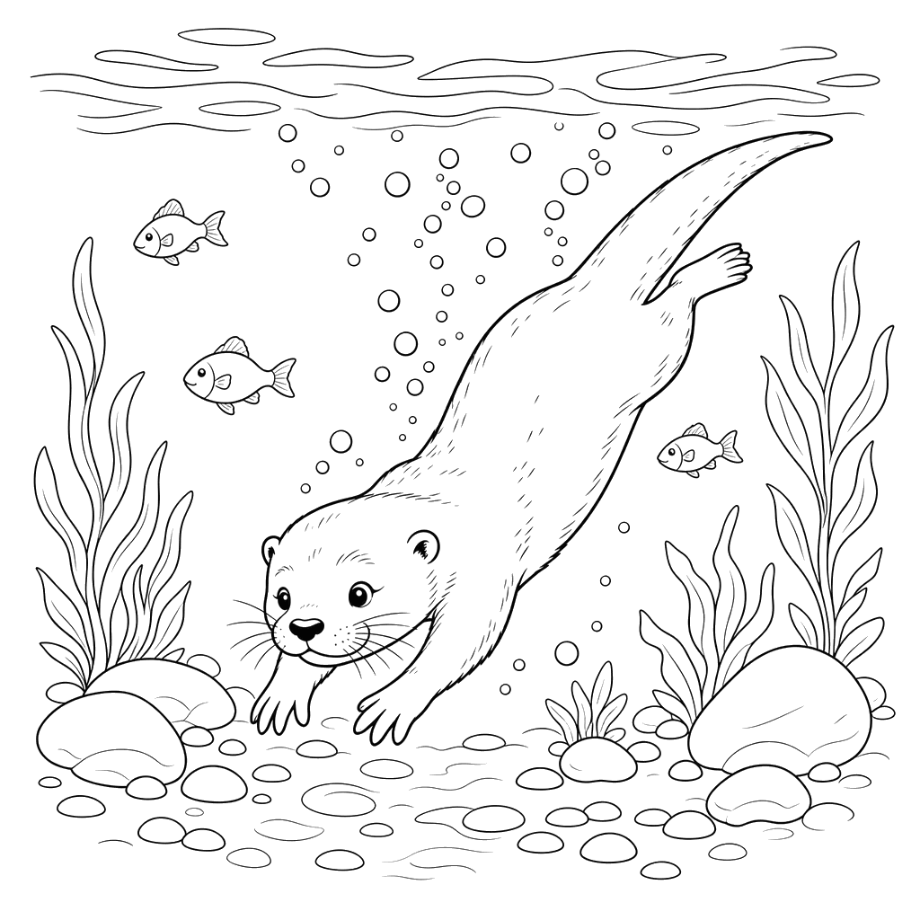 River Otter Diving
