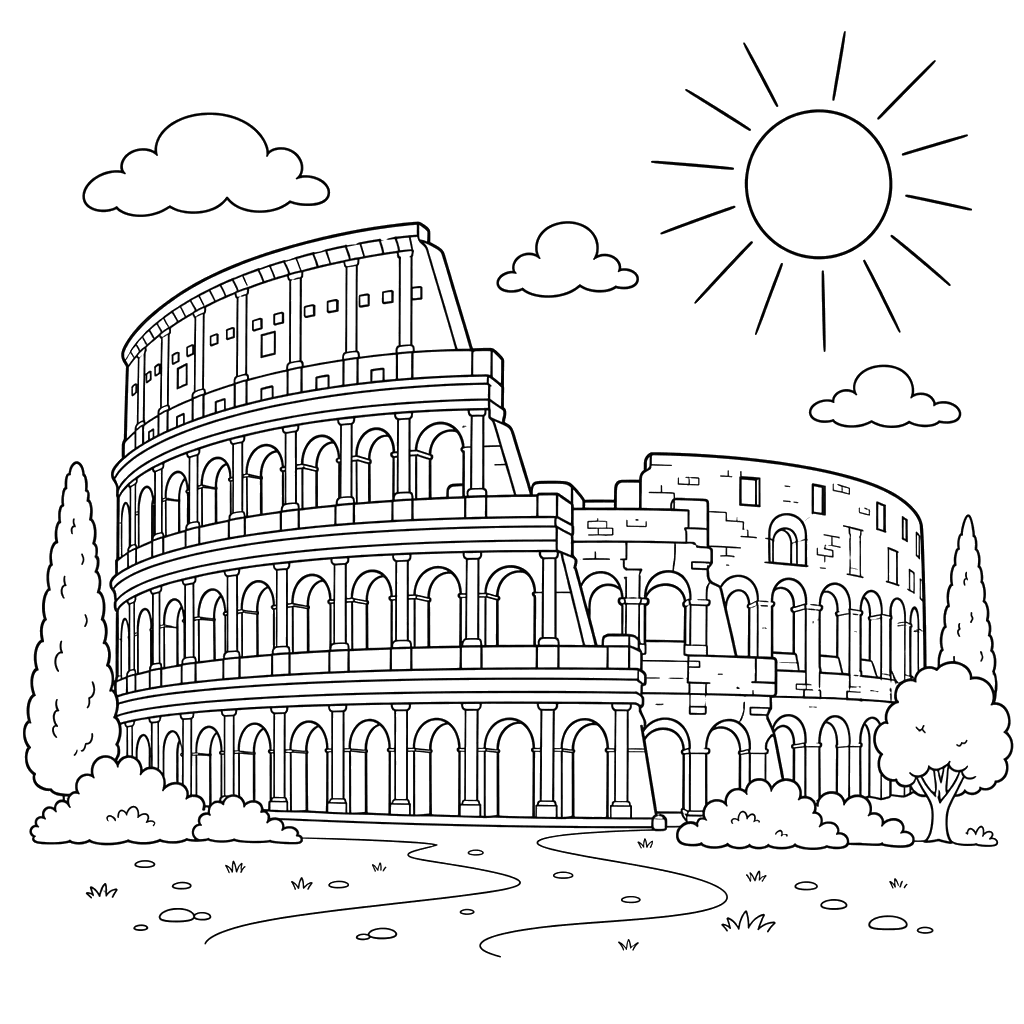 Roman Colosseum Coloring Page