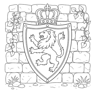 Royal Coat of Arms on a Stone Wall