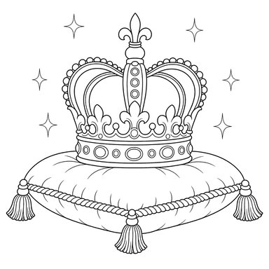 Royal Crown on Pillow Coloring Page