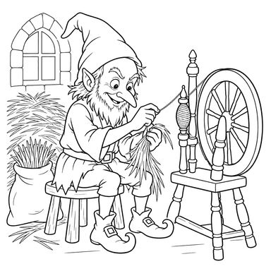 Rumpelstiltskin at the Spinning Wheel