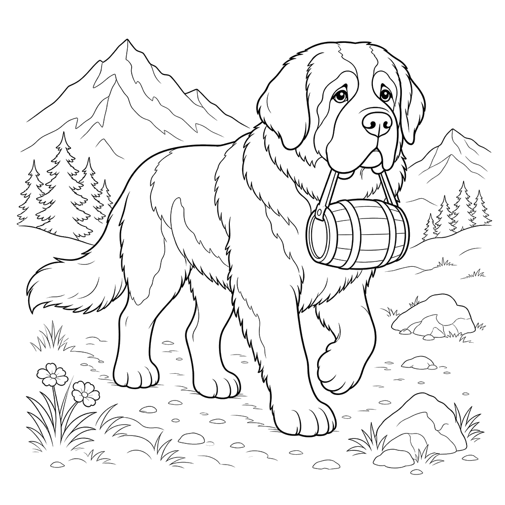 Saint Bernard Carrying a Barrel