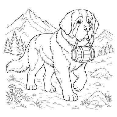 Saint Bernard Carrying a Barrel