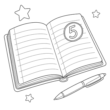 School Diary with Grade Five and Pen