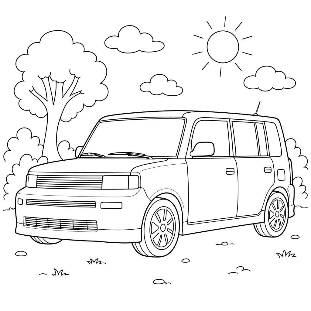Scion xB Car Coloring Page