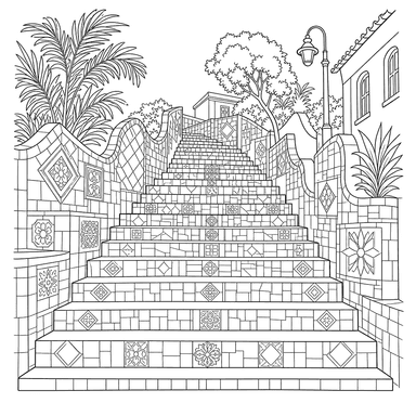 Selaron Steps Rio Coloring Page
