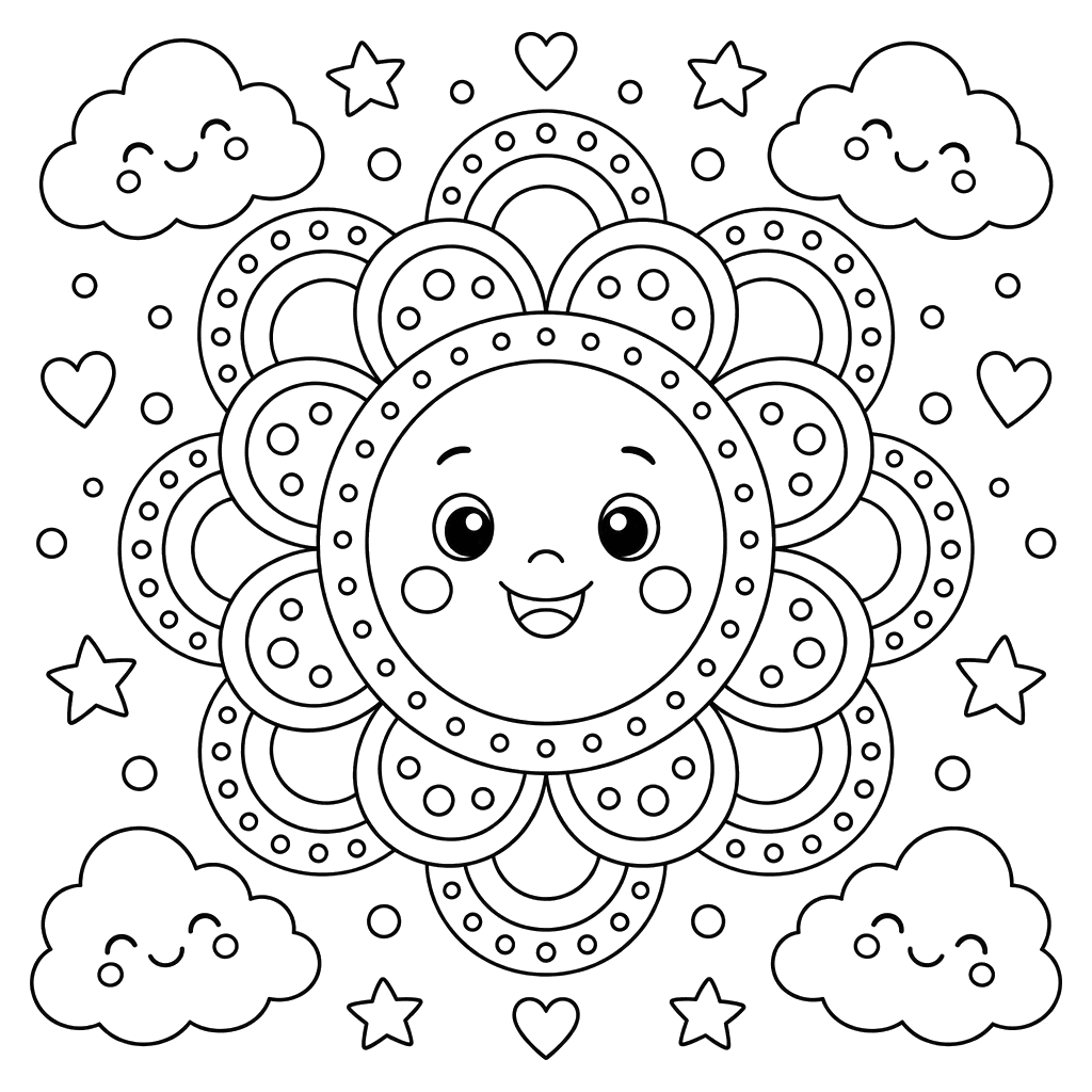 Semicircle and Dots Mandala
