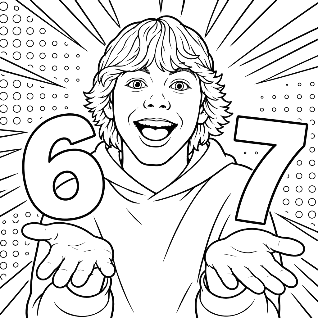 Six Seven Meme Coloring Page