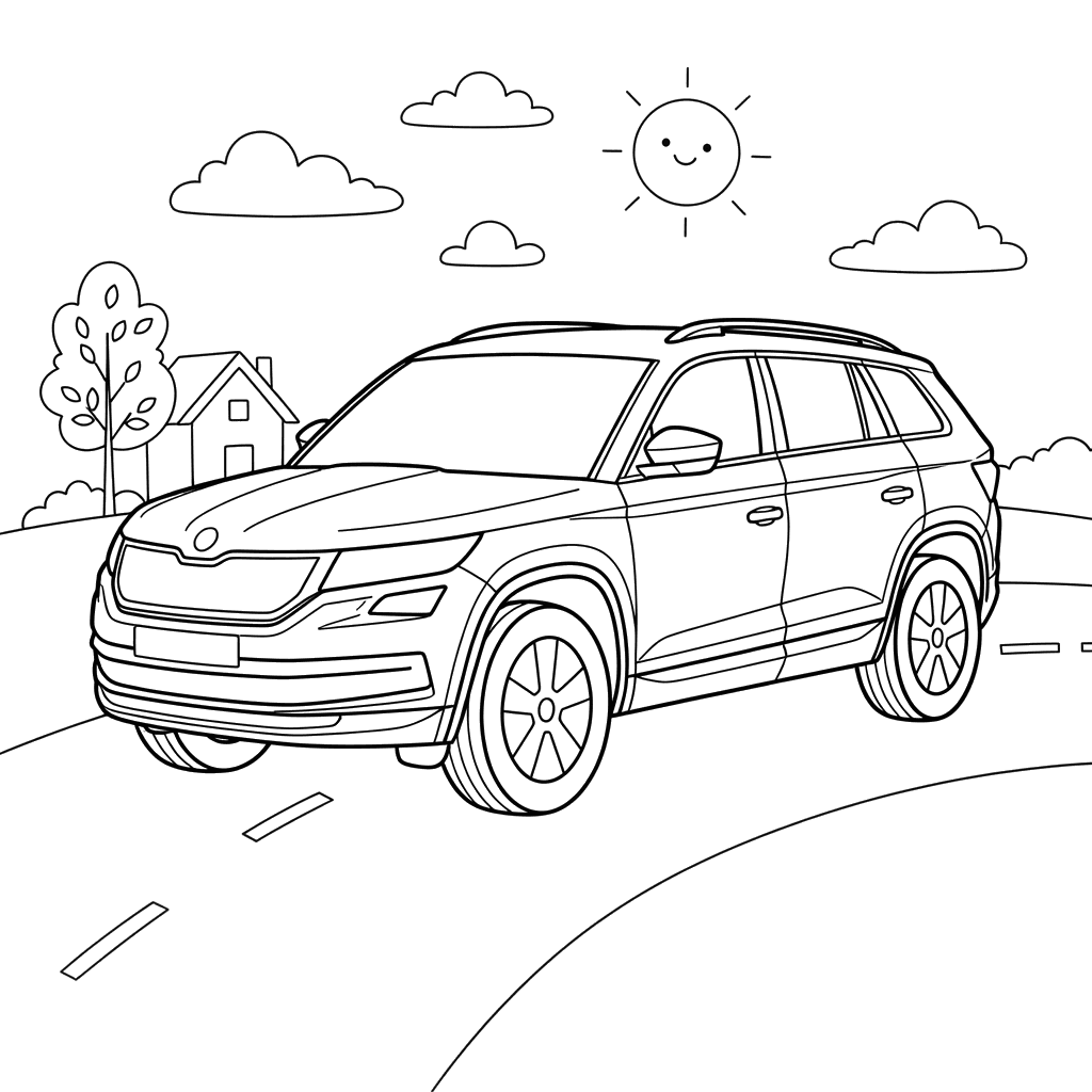 Skoda Kodiaq Car Coloring Page