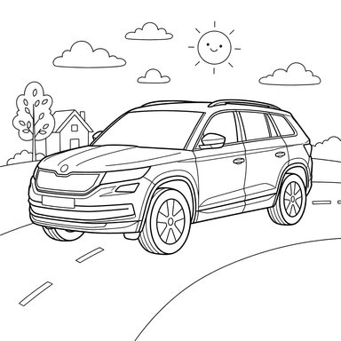 Skoda Kodiaq Car Coloring Page