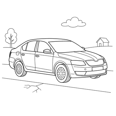 Skoda Octavia Car Coloring Page