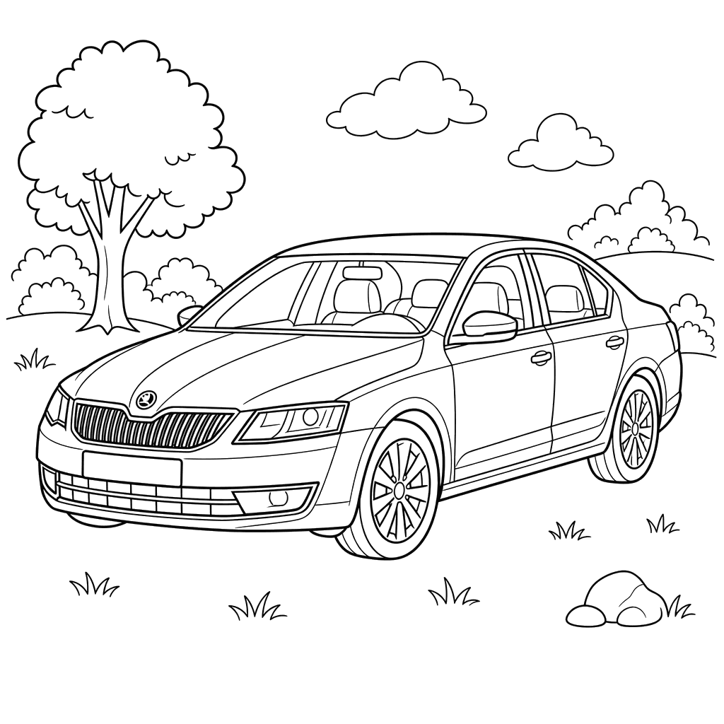 Skoda Octavia Coloring Page