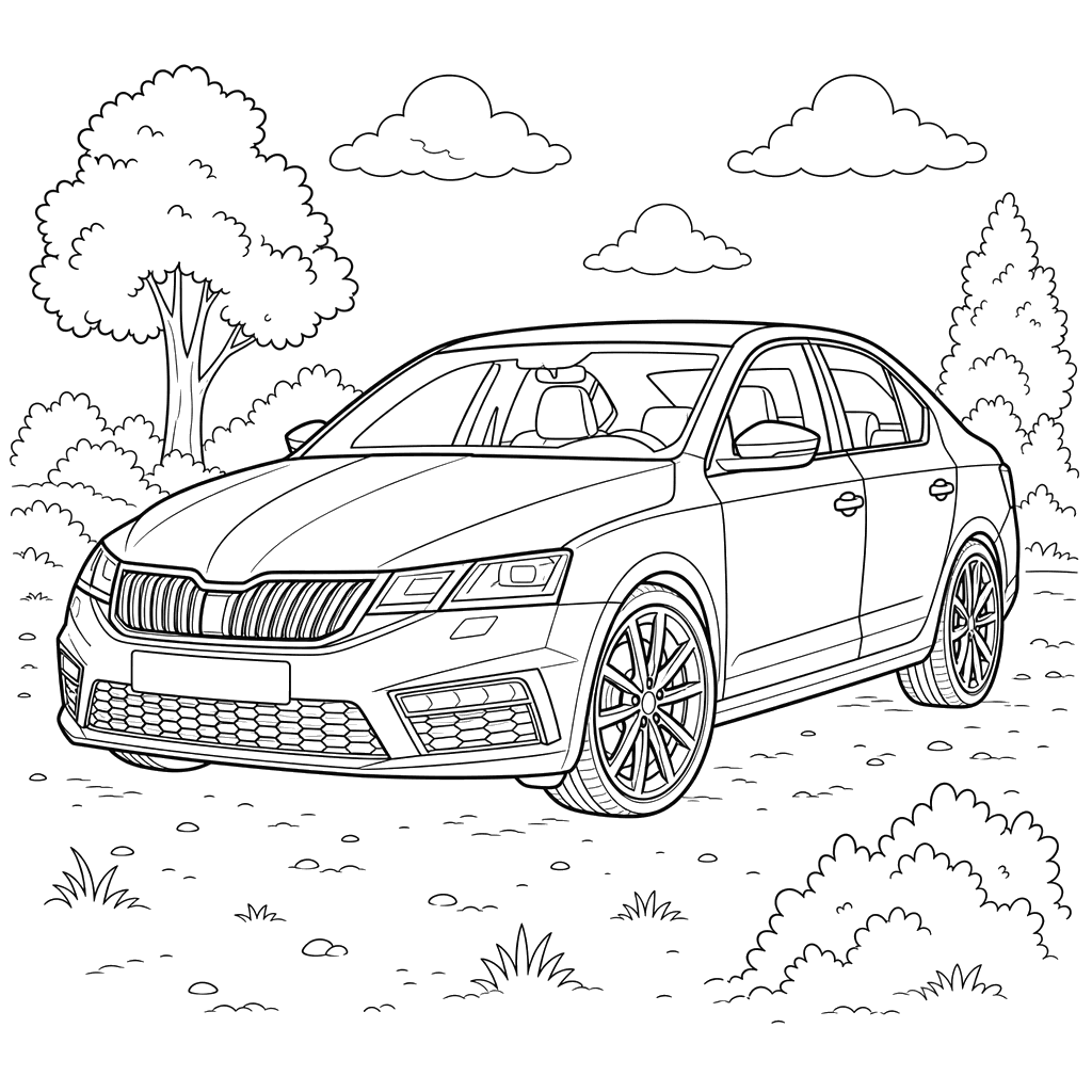 Skoda Octavia RS Coloring Page