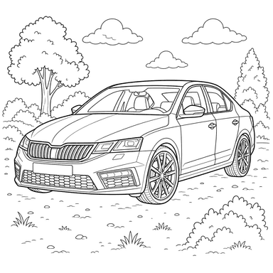 Skoda Octavia RS Coloring Page