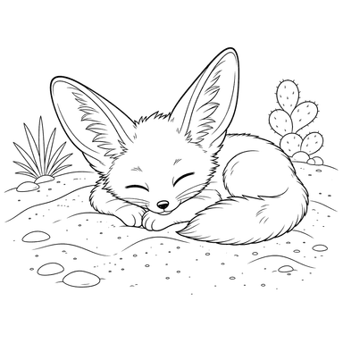 Sleeping Fennec Fox Cub