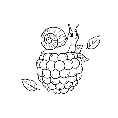 Snail on a Berry Coloring Page