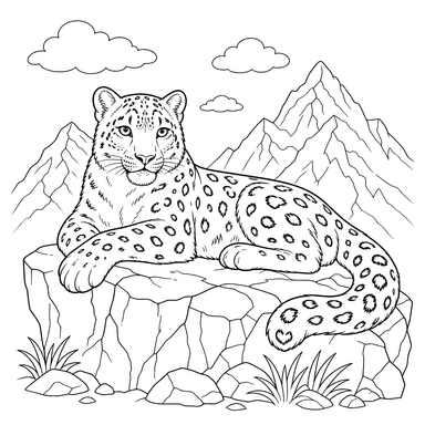 Snow Leopard on Cliff