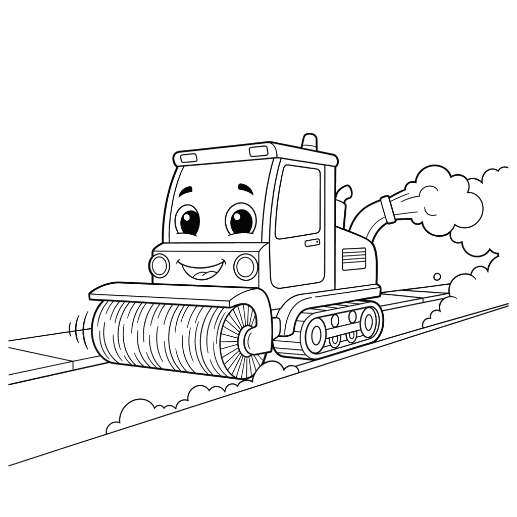 Snow Removal Machine Coloring Page