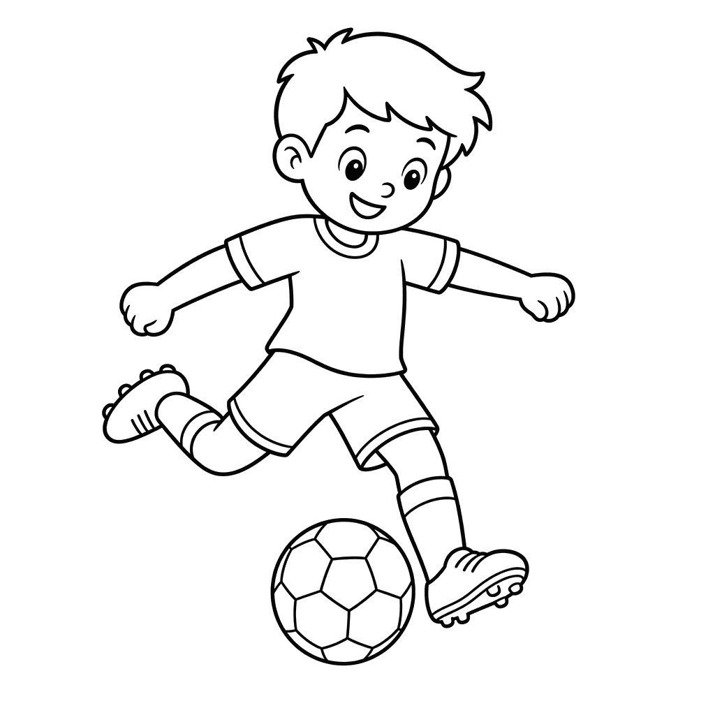 Soccer Player Kicking Ball