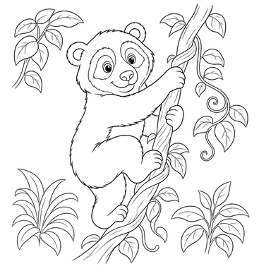 Spectacled Bear on a Liana