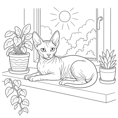 Sphynx Cat on a Windowsill