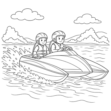 Sport Catamaran Coloring Page