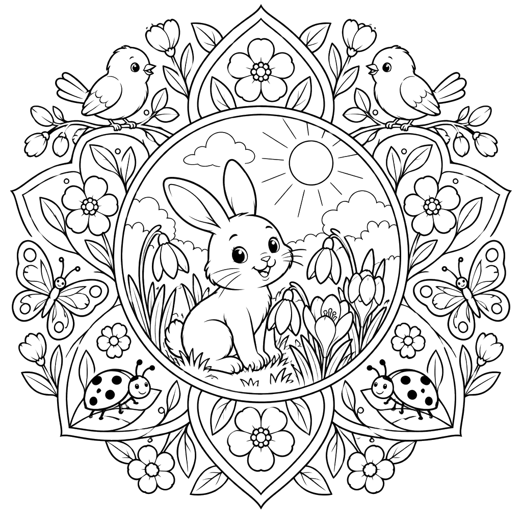 Spring Mandala with Early Flowers