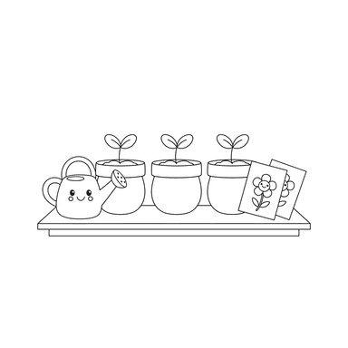 Spring Seedlings Coloring Page