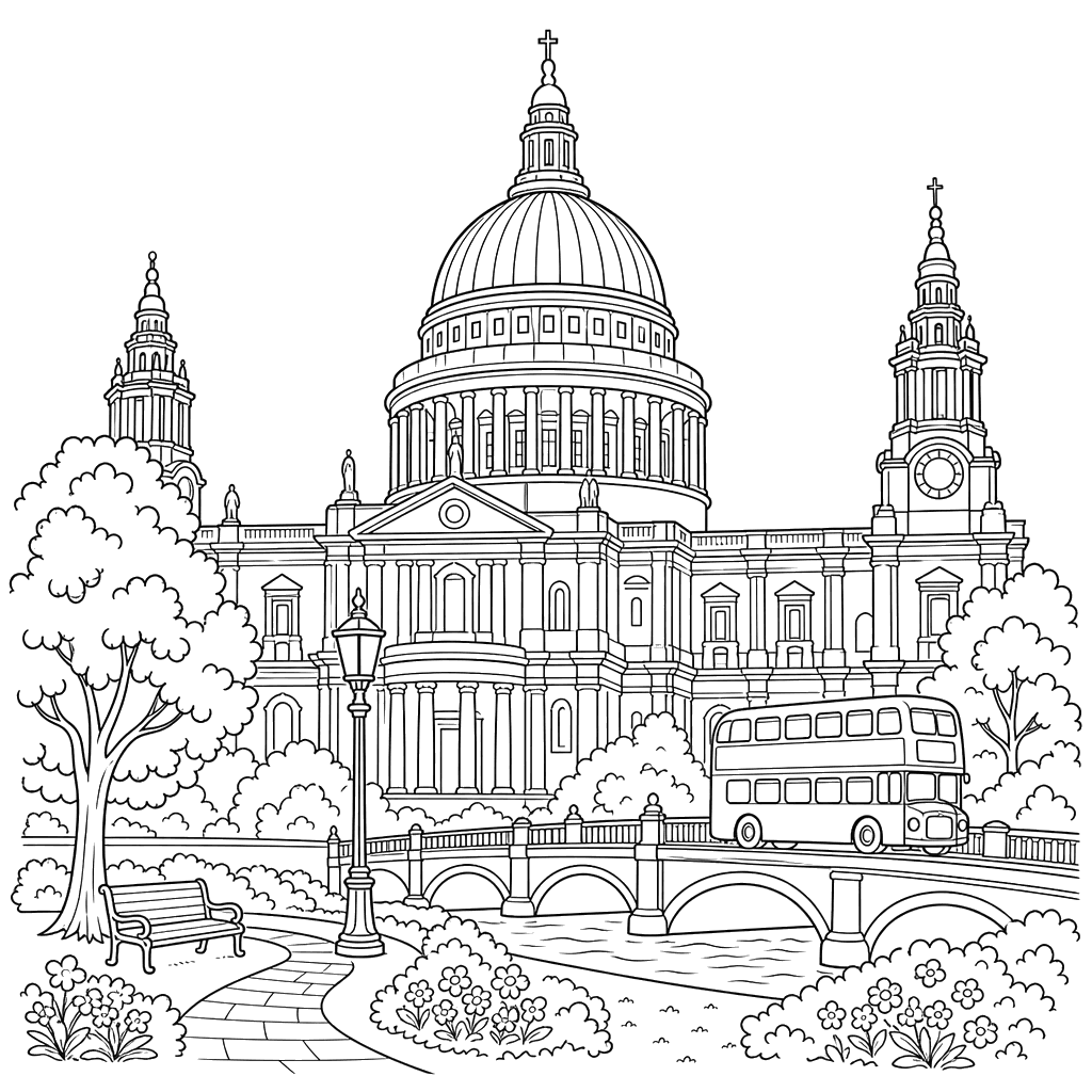 St. Paul's Cathedral Coloring Page