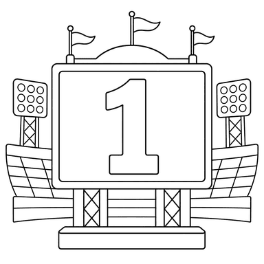 Scoreboard Number 1 Coloring Page