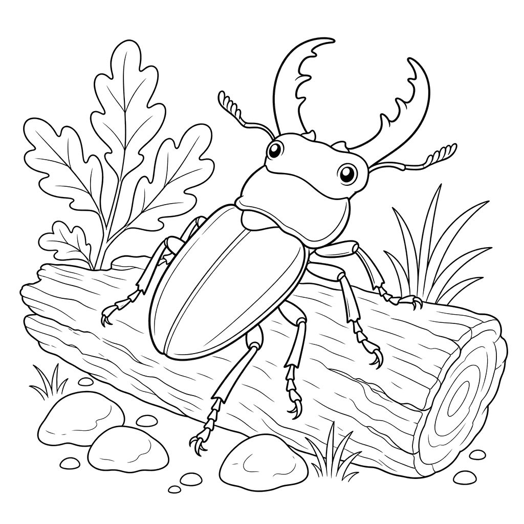 Stag Beetle Coloring Page