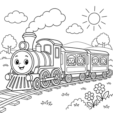 Train with Passenger Cars