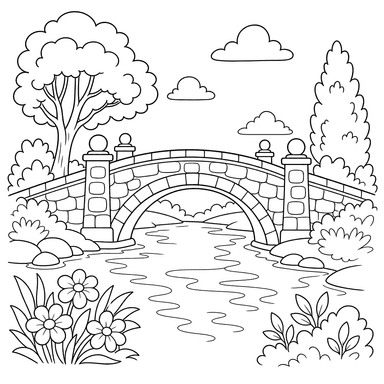 Stone Bridge over a Calm River