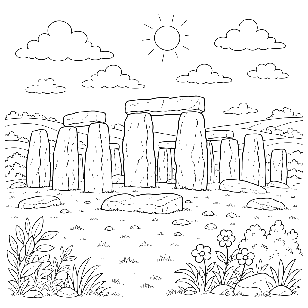 Stonehenge Coloring Page