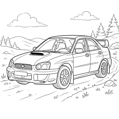 Subaru Impreza Car Coloring Page for Kids