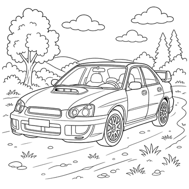 Subaru Impreza WRX Coloring Page