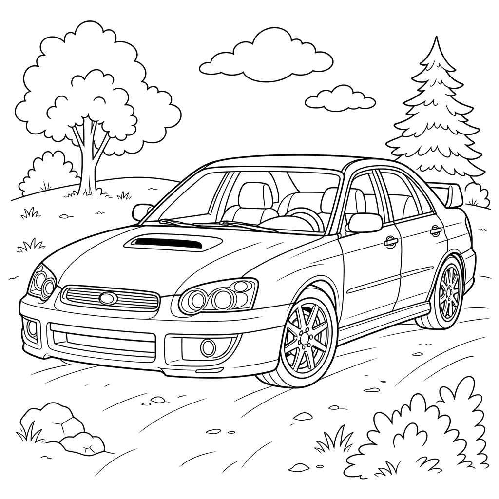 Subaru Legacy GT Coloring Page