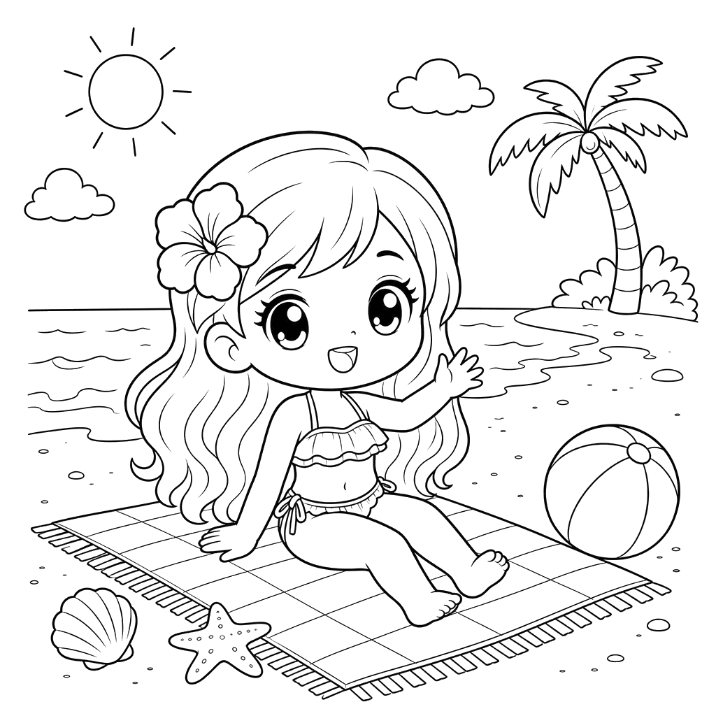 Chibi Summer Beach Fun